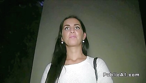 Sexy brunette take rita in a hot creampie