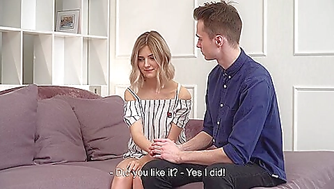 Slutty girl's pussy gets face full of cum