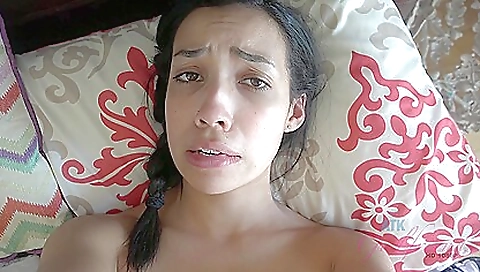 Sexy brunette hair with her boyfriend and cock